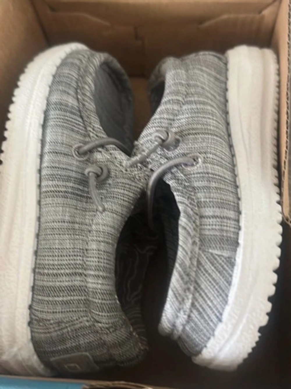 Hey Dude Kids Grey Knit Slip-On Sneakers